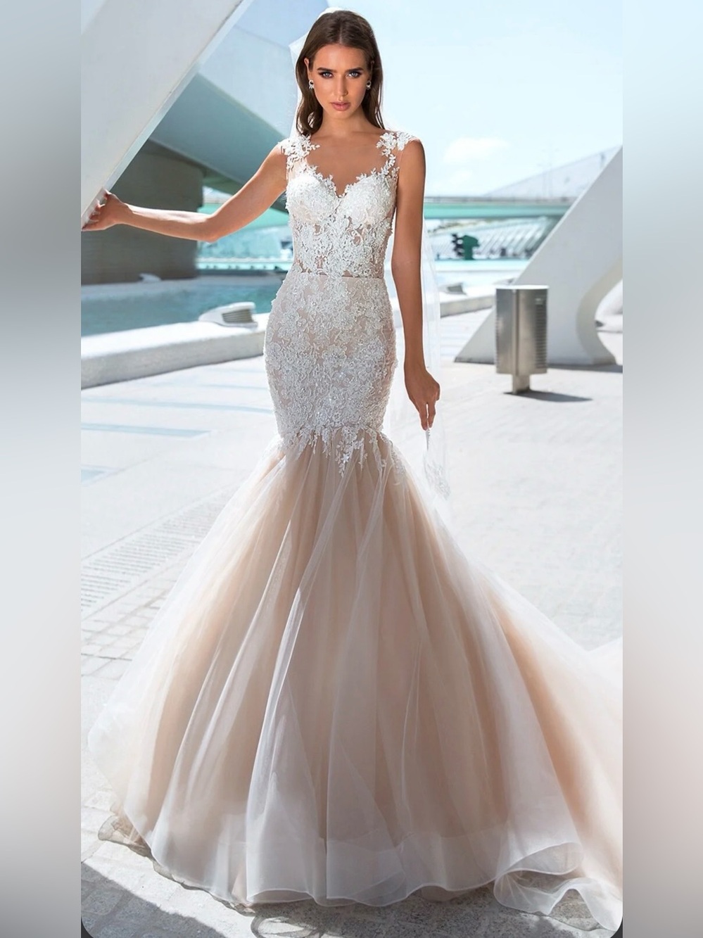 Elly Haute Couture "Bella" Size 14 Bridal Gown Designer Sample - IVORY - Picture 3 of 17